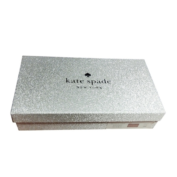 KATE SPADE BOXED LARGE SLIM CARDHOLDER IN ROSE GOLD GLITTER - Picture 8 of 10